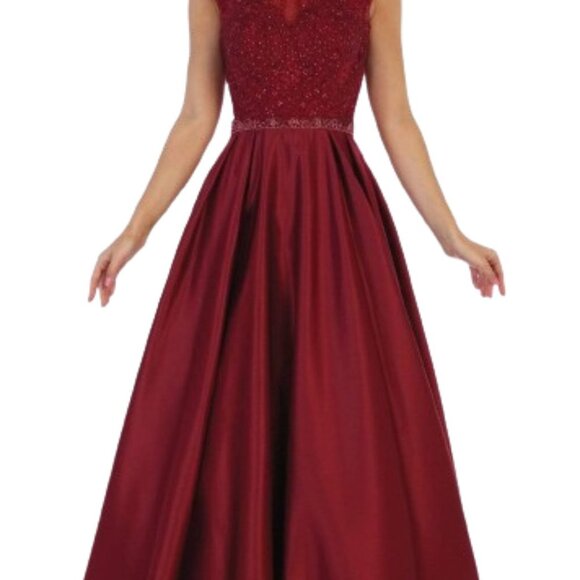 May Queen RQ7744 Prom Dress Red Size 10 - Picture 3 of 6